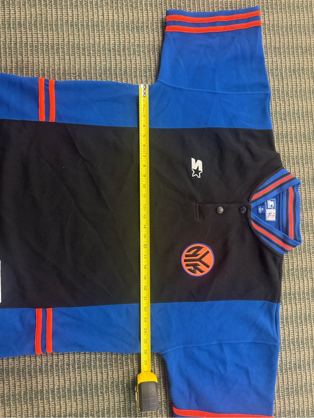 STARTER Black Polo with Royal Blue and Red Trim